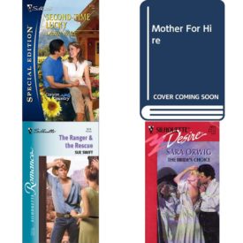 Assorted Silhouette Romance Paperback Book Bundle (4 Pack): Second-Time Lucky Canyon Country Paperback, Mother For Hire Paperback, The Ranger & the Rescue Silhouette Romance Paperback, The Brides Choice Silhouette Desire, No 1019 Paperback