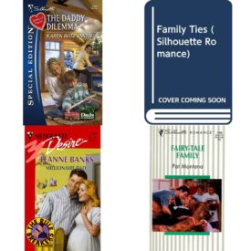 Assorted Silhouette Romance Paperback Book Bundle (4 Pack): The Daddy Dilemma Dads in Progress Paperback, Family Ties Silhouette Romance Paperback, Millionaire Dad The Rulebreakers Silhouette Desire Paperback, Fairy Tale Family Silhouette Romance Mass Market Paperback