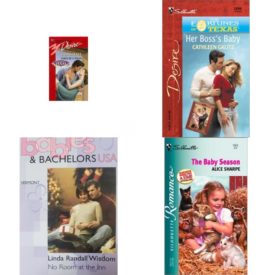 Assorted Silhouette Romance Paperback Book Bundle (4 Pack): Taken By A Texan The Keepers Of Texas Desire Mass Market Paperback, Her Bosss Baby The Fortunes of Texas: The Lost Heirs Silhouette Desire, No. 1396 Mass Market Paperback, No Room at the Inn Babies & Bachelors USA: Vermont #45 Mass Market Paperback, Baby Season An Older Man Paperback