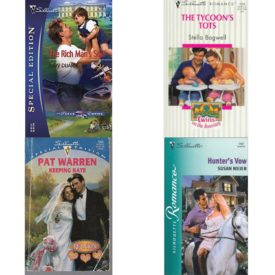 Assorted Silhouette Romance Paperback Book Bundle (4 Pack): The Rich Mans Son: The Parks Empire Silhouette Special Edition No. 1634 Paperback, Tycoons Tots Twins On The Doorstep Silhouette Romance, No 1228 Paperback, Keeping Kate Reunion: Hannah, Michael, Kate Silhouette Special Edition, No. 1060 Paperback, Hunters Vow Paperback