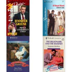 Assorted Silhouette Romance Paperback Book Bundle (4 Pack): Prince CharmingS Child Man Of Month/Anniversary Happily Ever After Silhouette Desire Mass Market Paperback, Of Royal Blood Silhouette Romance, The Royally Wed - The Missing Heir Mass Market Paperback, Brave Heart Silhouette Special Edition Paperback, Billionaire And The Basinet Bundles Of Joy Silhouette Romance Mass Market Paperback