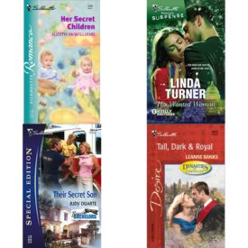 Assorted Silhouette Romance Paperback Book Bundle (4 Pack): Her Secret Children Paperback, His Wanted Woman The OReilly Brothers Mass Market Paperback, Their Secret Son Silhouette Special Edition Bayside Bachelors Paperback, Tall, Dark & Royal Dynasties: The Connellys Harlequin Desire Mass Market Paperback