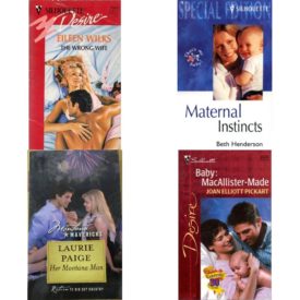 Assorted Silhouette Romance Paperback Book Bundle (4 Pack): Wrong Wife Silhouette Desire Paperback, Maternal Instincts Special Edition, 1338 Paperback, Her Montana Man Return to Big Sky Country Paperback, Baby: MacAllister - Made The Baby Bet Silhouette Desire, 1326 Paperback