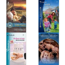 Assorted Silhouette Romance Paperback Book Bundle (4 Pack): The Man Who Had Everything Paperback, Mother In Training Silhouette Special Edition # 1785 Paperback, His Band Of Gold Silhouette Romance Paperback, To Love And Protect Logans Legacy Paperback