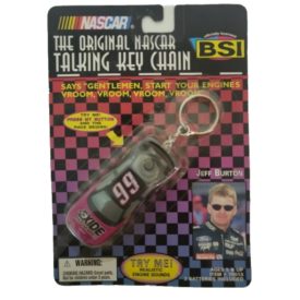 1998 1:64 Diecast NASCAR BSI Talking Key Chain Jeff Burton Exide Batteries