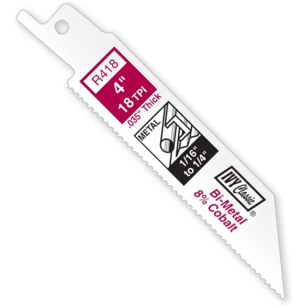 Ivy Classic 28304 4 18T Bi-Metal Reciprocating Saw Blade (5-Pack)