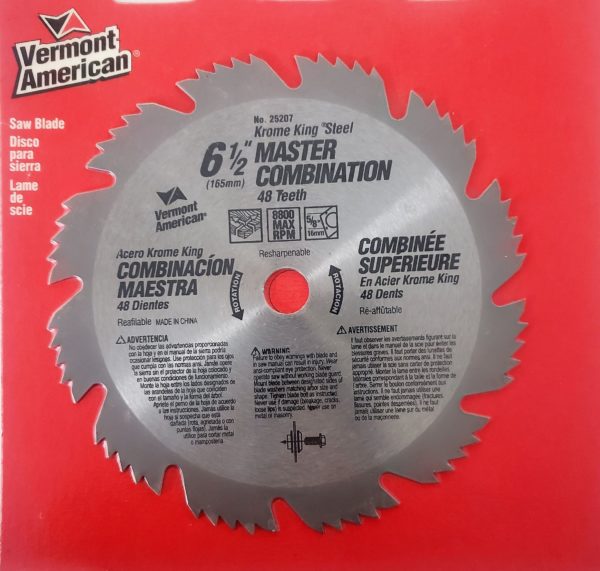 Vermont American 25207 6-1/2 48 Tooth Master Combination Blade