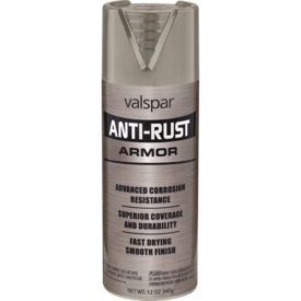Valspar 21900 Armor Anti-Rust Enamel Spray Paint, 12 oz Aerosol Can, Gray