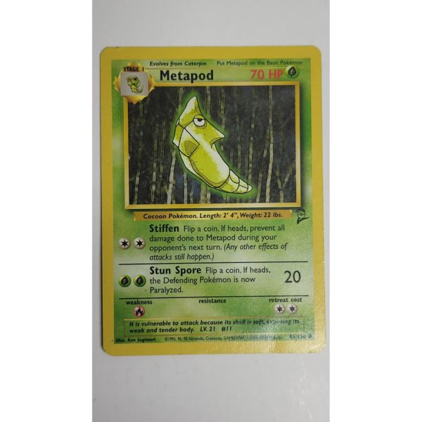 Excellent Metapod 81/130 Base Set 2 Pokemon Card