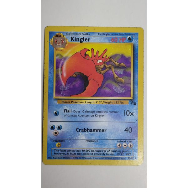 Excellent Kingler 38/62 Fossil Set Pokemon Card
