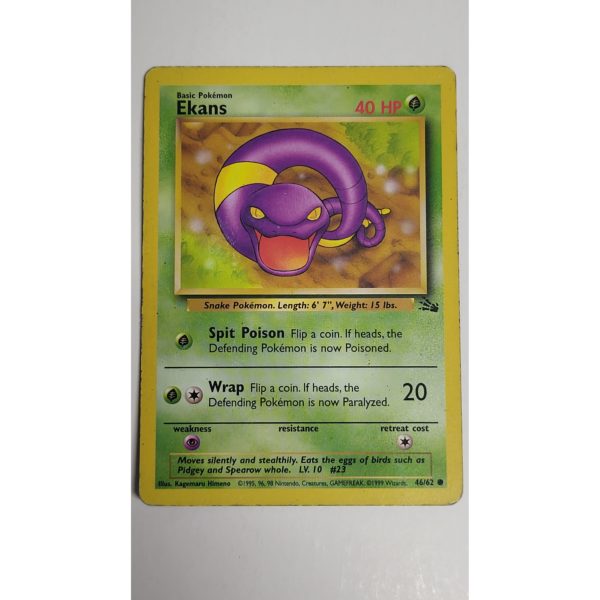 Excellent Ekans 46/62 Fossil Set Pokemon Card