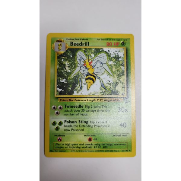 Mint Beedrill 21/130 Base Set 2 Pokemon Card