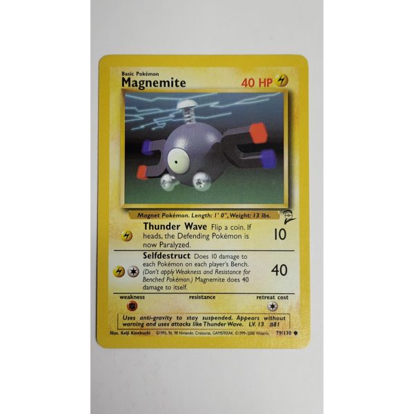 Near Mint Magnemite 79/130 Base Set 2 Pokemon Card