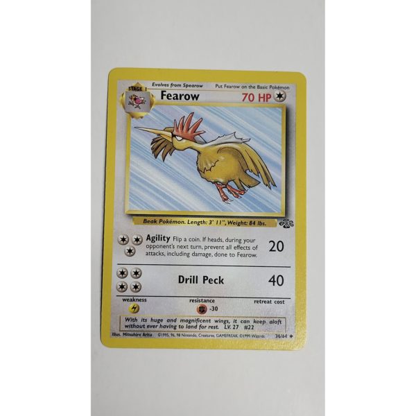 Near Mint Fearow 36/64 Jungle Set Pokemon Card