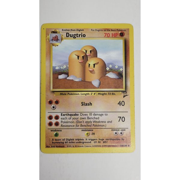 Near Mint Dugtrio 33/130 Base Set 2 Pokemon Card