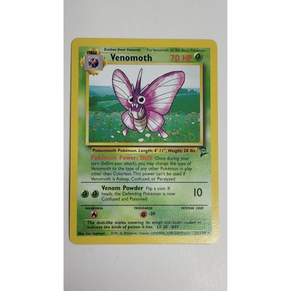 Near Mint Venomoth 31/130 Base Set 2 Pokemon Card