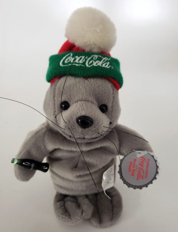1997 Collectible Coca-Cola Brand Bean Bag Plush - Walrus In Knit Cap