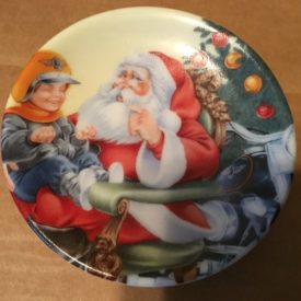 Harley 1998 Mini-Plate Ornament “Wishing With Santa” Boy on Santas Lap