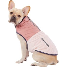 TOP PAW Two-Tone Pink Reflective Fleece Dog Coat Medium