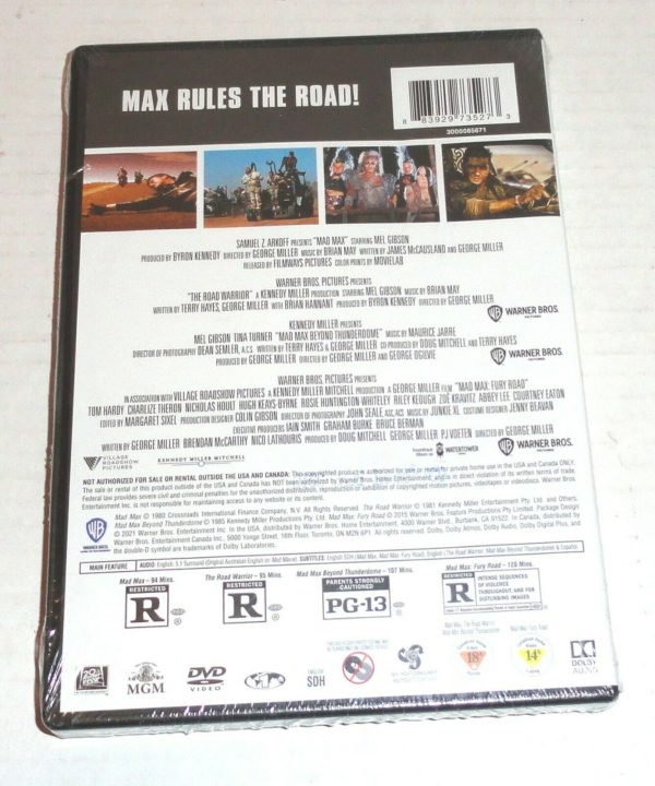 4 Films - Mel Gibson - Mad Max / The Road Warrior / Mad Max Beyond Thunderdome / Fury Road (DVD)