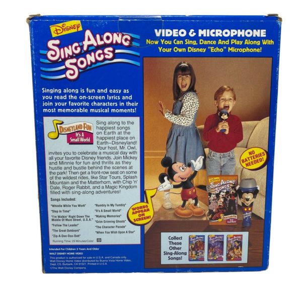 Disney Sing Along Songs VHS & Microphone Disneyland Fun Small World