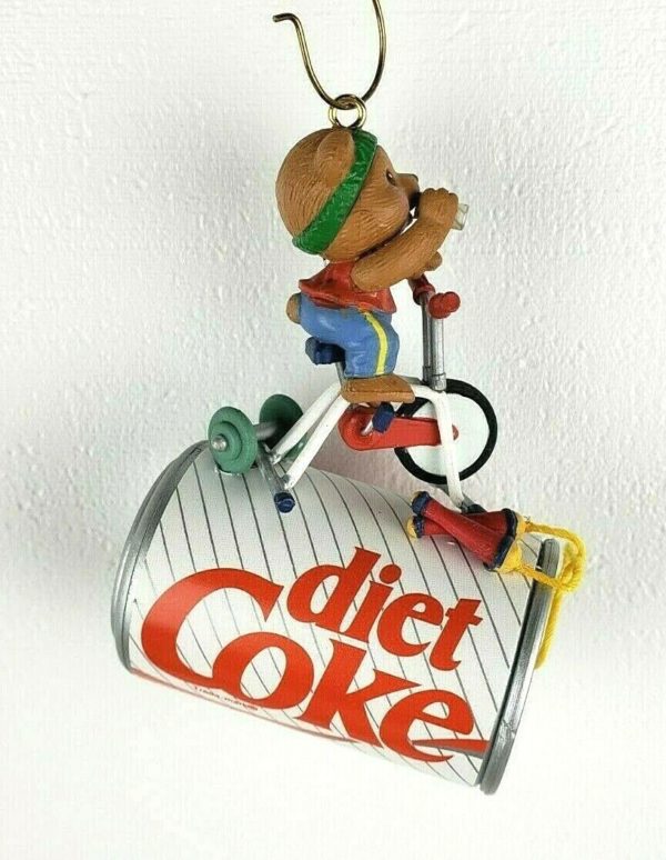 Diet Coke Christmas Trimmin Coca-Cola Working Out Bear Ornament