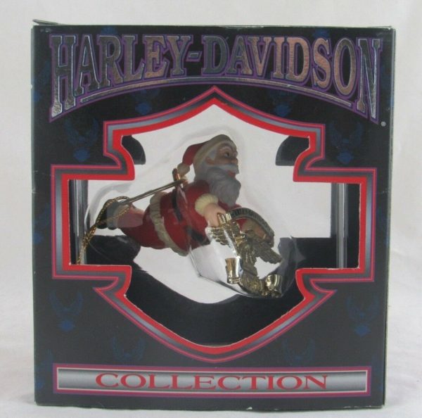 1997 Harley Davidson Christmas Ornament Santa Soars w/ Harley Emblem
