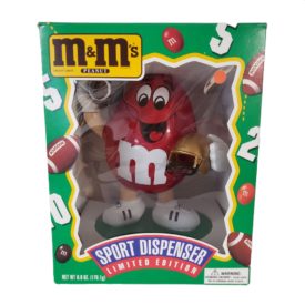 M&M's Candy Red Football Sport Dispenser Limited Edition Collectible