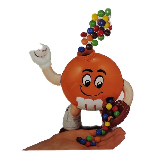 M&M's Candy ORANGE BASEBALL Sport Dispenser Limited Edition Collectible