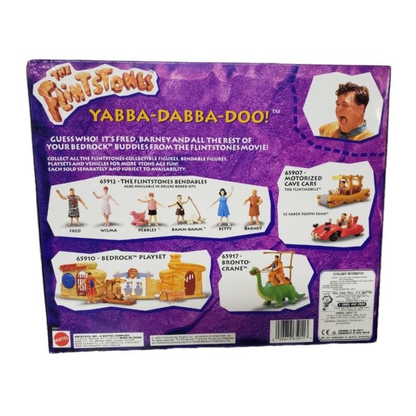 Flintstones Vintage 1993 "Fred, Wilma & Pebbles" Bendable Figures w/ Accessories (6pcs)