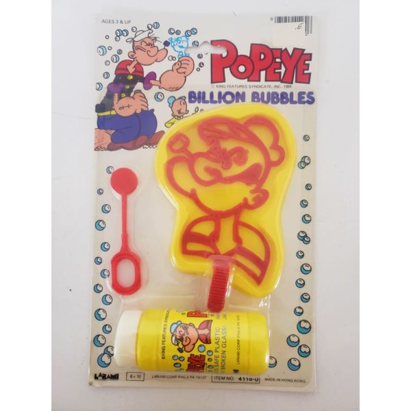 Vintage 1984 Larami Popeye Billion Bubbles w/ Popeye Wand