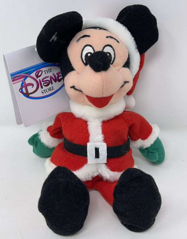 The Disney Store 9 Mini Bean Bag Plush - Santa Mickey Mouse