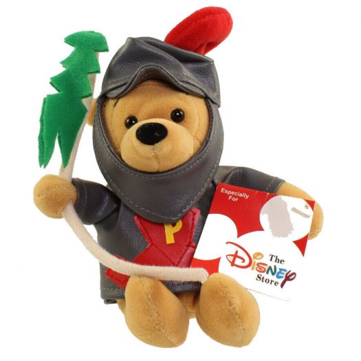 Disney Store Winnie The Pooh KNIGHT Pooh Mini Bean Bag Plush 7"