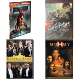 DVD Assorted Movies 4 Pack Fun Gift Bundle: Marvel Knights: Iron Man - Extremis Slim Case  Harry Potter and the Deathly Hallows, Part I Special Edition 2-Disc/BlackFriday/  Downton Abbey  The Mummy Returns