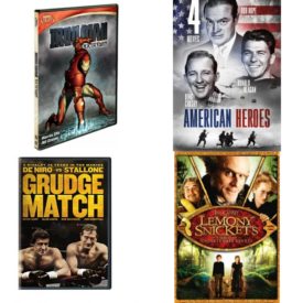 DVD Assorted Movies 4 Pack Fun Gift Bundle: Marvel Knights: Iron Man - Extremis Slim Case  American Heroes: This is the Army / Santa Fe Trail / Road to Bali / My Favorite Brunette  Grudge Match  Lemony Snicket's A Series of Unfortunate Events