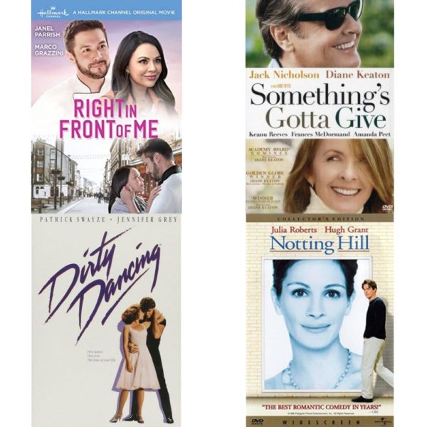 DVD Assorted Romance Movies DVD 4 Pack Fun Gift Bundle: Right in Front of Me  Something's Gotta Give  Dirty Dancing  Notting Hill - Collector's Edition