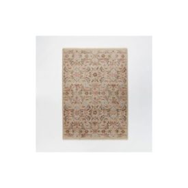 Rockland Hand Knotted Distressed Persian Inspired Style Rug Ivory Rockland Ivory Color Hand Knotted Distressed Persian Inspired Style Rug. 7 ft. x 5 ft. - Threshold designed with Studio McGee