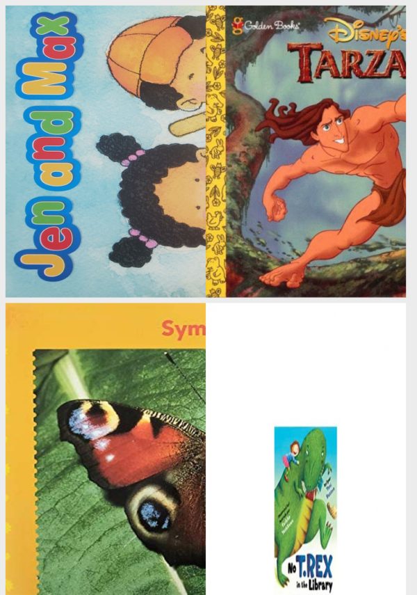 Children's Fun & Educational 4 Pack Paperback Book Bundle (Ages 3-5): READING 2007 KINDERGARTEN STUDETN READER GRADE K UNIT 6 LESSON 1 ON LEVEL Jen And Max, Disneys Tarzan, Symmetry, No T.Tex in the Library Cheerios