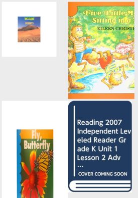 Children's Fun & Educational 4 Pack Paperback Book Bundle (Ages 3-5): Deserts Geography Starts, Five Little Monkeys Sitting in a Tree  Christelow, Eileen, Fly, Butterfly, Reading 2007 Independent Leveled Reader Grade K Unit 1 Lesson 2 Pam