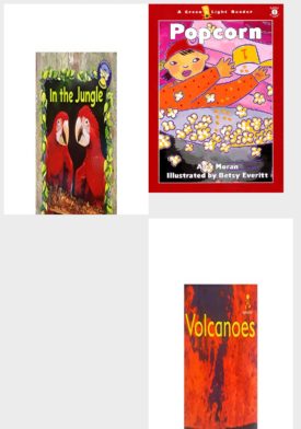Children's Fun & Educational 4 Pack Paperback Book Bundle (Ages 3-5): In the Jungle Spotlight Books, Popcorn, Plants, Volcanoes Alphakids