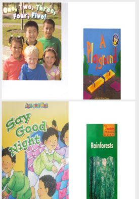 Children's Fun & Educational 4 Pack Paperback Book Bundle (Ages 3-5): READING 2007 LISTEN TO ME READER GRADE K UNIT 4 LESSON 3 BELOW LEVEL: ONE, TWO, THREE, FOUR, FIVE!, A Playground, Reading 2007 Kindergarten Student Reader Grade K Unit 6 Lesson 4 on Level Jen and Max Say Good Night, Rainforests Little Green Readers