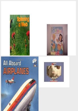 Children's Fun & Educational 4 Pack Paperback Book Bundle (Ages 3-5): Spinning a Web: Mini Book, READING 2007 KINDERGARTEN STUDENT READER GRADE K UNIT 4 LESSON 2 ON LEVEL A Musical Adventure, All Aboard Airplanes, Pigs Animals That Live on the Farm