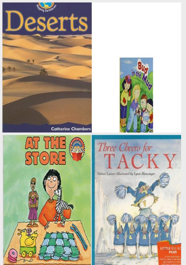 Children's Fun & Educational 4 Pack Paperback Book Bundle (Ages 3-5): Deserts Mapping Earthforms, READING 2007 KINDERGARTEN STUDENT READER GRADE K UNIT 5 LESSON 4 ON LEVEL Bud In The Mud, At the Store Spotlight Books, 3 Cheers, Read Little Big Book Level 2.1: Houghton Mifflin Invitations to Literature Invitations to Lit 1996