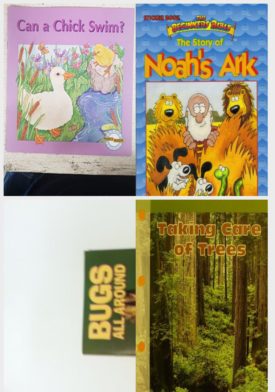 Children's Fun & Educational 4 Pack Paperback Book Bundle (Ages 3-5): Can a Chick Swim-Phonics Read Set 4, The Story of Noahs Ark The Beginners Bible Adventure Series, Bugs All Around Thinking Like a Scientist, Taking Care of Trees Newbridge Discovery Links