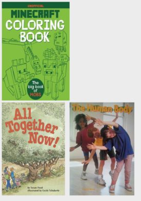 Children's Fun & Educational 4 Pack Paperback Book Bundle (Ages 3-5): Minecraft Coloring Book: The Big Book of Mobs by Blockerella, Plants, READING 2000 LEVELED READER 1.22A ALL TOGETHER NOW! Scott Foresman Reading: Blue Level, Human Body