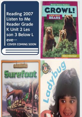 Children's Fun & Educational 4 Pack Paperback Book Bundle (Ages 3-5): READING 2007 LISTEN TO ME READER GRADE K UNIT 2 LESSON 3 BELOW LEVEL: Pat the Penguin, Growl!: A Book about Bears, SUREFOOT, Ladybug Bug Books