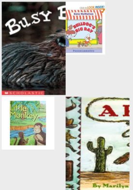 Children's Fun & Educational 4 Pack Paperback Book Bundle (Ages 3-5): Busy Beavers Emergent Readers, Bulldogs Big Day, Little Monkey Alaphakids, A Real Cowboy