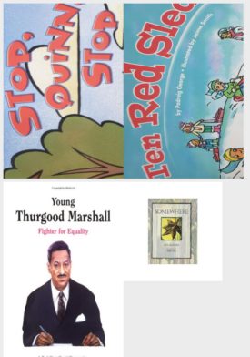 Children's Fun & Educational 4 Pack Paperback Book Bundle (Ages 3-5): Reading 2007 Listen to Me Reader, Grade K, Unit 5, Lesson 6, Below Level: Stop Quinn Stop, READING 2007 KINDERGARTEN STUDENT READER GRADE K UNIT 4 LESSON 5 ON LEVEL Ten Red Sleds, Young Thurgood Marshall - Pbk A Troll First-Start Biography, Somewhere