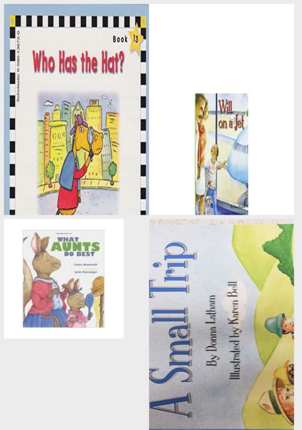 Children's Fun & Educational 4 Pack Paperback Book Bundle (Ages 3-5): Who Has the Hat? Scholastic Phonics Readers, 13, READING 2007 LISTEN TO ME READER GRADE K UNIT 5 LESSON 1 BELOW LEVEL: Will On A Jet, What Aunts Do Best/What Uncles Do Best, READING 2007 INDEPENDENT LEVELED READER GRADE K UNIT 6 LESSON 3 ADVANCED