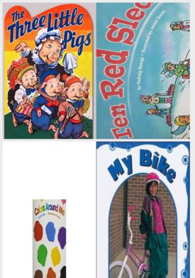 Children's Fun & Educational 4 Pack Paperback Book Bundle (Ages 3-5): The Three Little Pigs Shape Books, READING 2007 KINDERGARTEN STUDENT READER GRADE K UNIT 4 LESSON 5 ON LEVEL Ten Red Sleds, Reading 2007 Listen to Me Reader, Grade K, Unit 1, Lesson 1, Below Level: Colors Around Me, My Bike